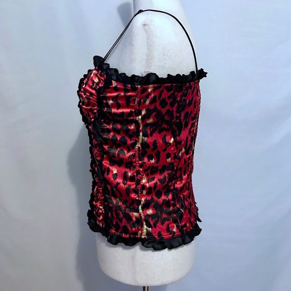 Check Me First NWT Red, Black and Beige Leopard Print Bustier Women XL - Picture 5 of 13